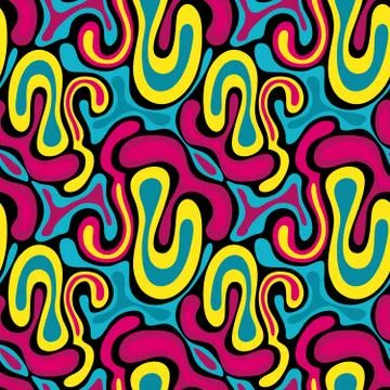 Seamless pattern in graffiti style on a black background Stock Illustration