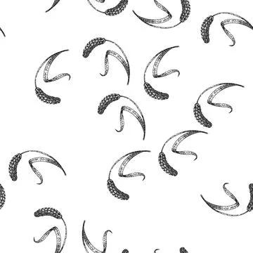 Seamless pattern grain millet sketch hand drawn Stock Illustration