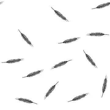 Seamless pattern grain rye sketch hand drawn Stock Illustration
