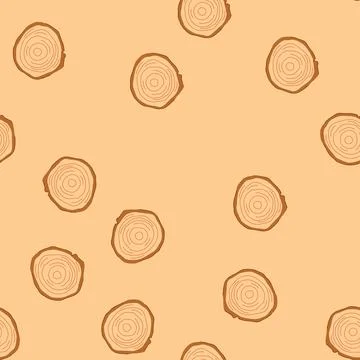 Seamless pattern grain wood circle cartoon vector Stock Illustration
