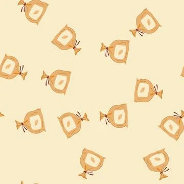 Seamless pattern grains cereal bag cartoon vector Stock Illustration