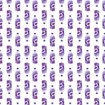 Seamless pattern with grape flavor Cute delicious drink.Japanese Kawaii style Illustrazione stock