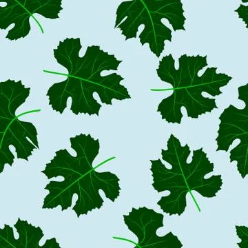 Seamless pattern of grape leaves Stock Illustration