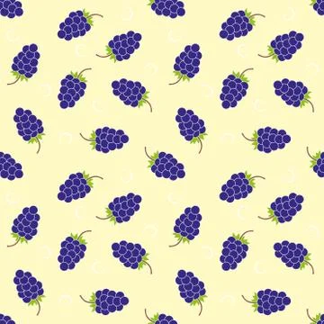 Seamless Pattern with grape.  Vector. Cartoon background for kids Stock Illustration