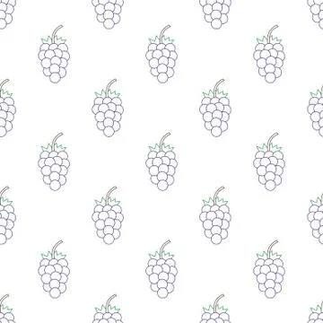 Seamless Pattern with grape.  Vector. Cartoon background for kids Stock Illustration