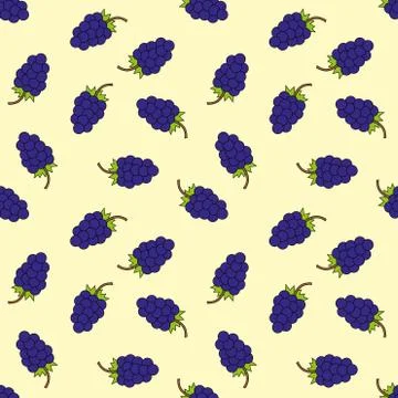 Seamless Pattern with grape.  Vector. Cartoon background for kids Stock Illustration