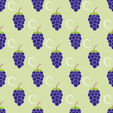 Seamless Pattern with grape.  Vector. Cartoon background for kids Illustrazione stock
