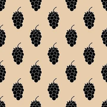 Seamless Pattern with grape.  Vector. Cartoon background for kids Stock Illustration