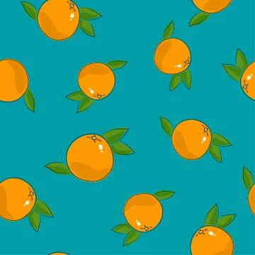 Seamless Pattern , Grapefruit on Azure Background 스톡 일러스트