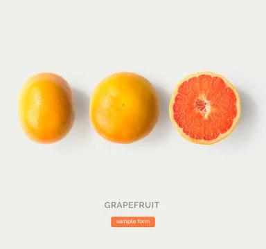 Seamless pattern with grapefruit. Grapefruit on the white background. Stock Photos