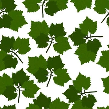 Seamless pattern with Grapes and leaves. Flat Design Vector Illustration Stock Illustration