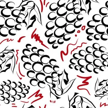 Seamless pattern with grapes Stock Illustration