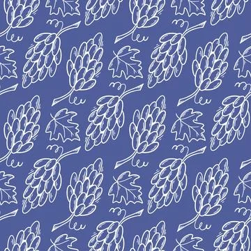 Seamless pattern grapes, vector graphics Иллюстрация