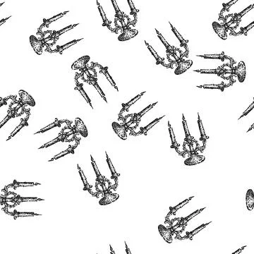 Seamless pattern graph candlestick sketch hand drawn Stock Illustration