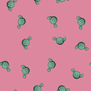 Seamless pattern graphic cactus cartoon vector Stock Illustration
