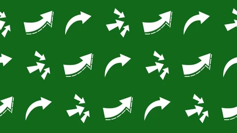 Seamless pattern of graphic directional arrows for growth and focus in a cartoon Stock Footage 318607805