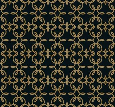 Seamless pattern. Graphic lines ornament. Floral stylish background. Stock Illustration