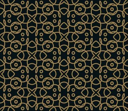 Seamless pattern. Graphic lines ornament. Floral stylish background. Stock Illustration