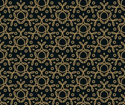 Seamless pattern. Graphic lines ornament. Floral stylish background. Illustrazione stock