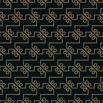 Seamless pattern. Graphic lines ornament. Floral stylish background. Stock Illustration