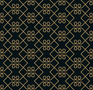 Seamless pattern. Graphic lines ornament. Floral stylish background. Stock Illustration