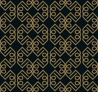 Seamless pattern. Graphic lines ornament. Floral stylish background. Stock Illustration