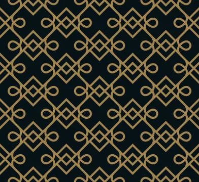 Seamless pattern. Graphic lines ornament. Floral stylish background. Stock Illustration