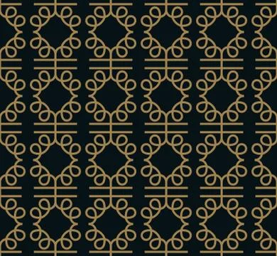 Seamless pattern. Graphic lines ornament. Floral stylish background. Stock Illustration
