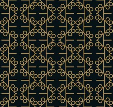 Seamless pattern. Graphic lines ornament. Floral stylish background. Stock Illustration