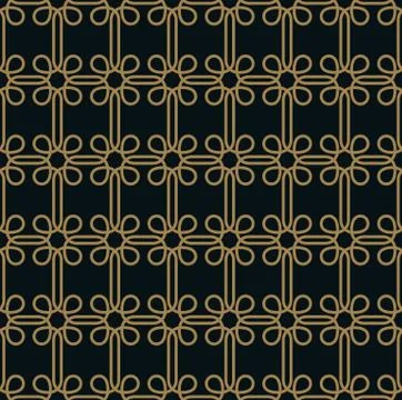 Seamless pattern. Graphic lines ornament. Floral stylish background. Illustrazione stock