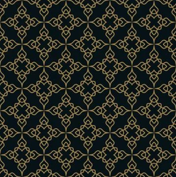 Seamless pattern. Graphic lines ornament. Floral stylish background. 스톡 일러스트