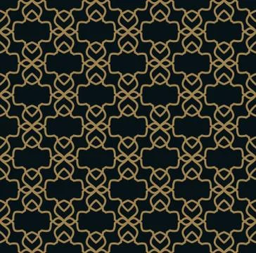 Seamless pattern. Graphic lines ornament. Floral stylish background. Stock Illustration