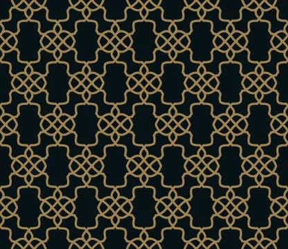 Seamless pattern. Graphic lines ornament. Floral stylish background. Illustrazione stock