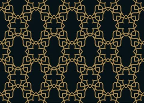 Seamless pattern. Graphic lines ornament. Floral stylish background. Stock Illustration