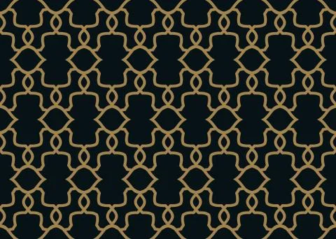 Seamless pattern. Graphic lines ornament. Floral stylish background. Stock Illustration
