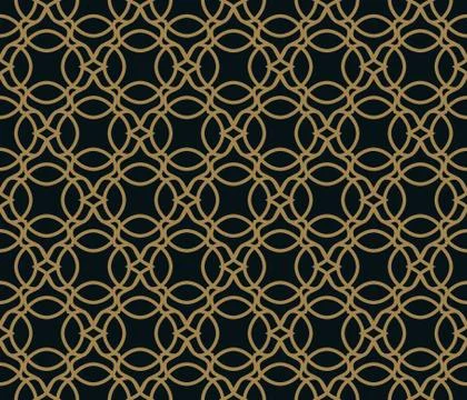 Seamless pattern. Graphic lines ornament. Floral stylish background. Stock Illustration