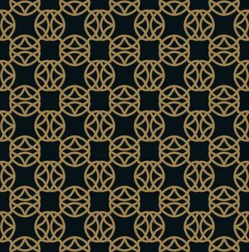 Seamless pattern. Graphic lines ornament. Floral stylish background. Stock Illustration