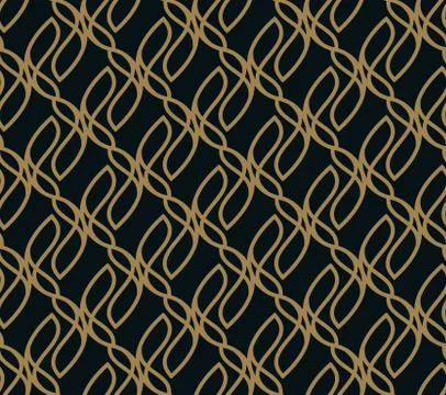 Seamless pattern. Graphic lines ornament. Floral stylish background. Stock Illustration