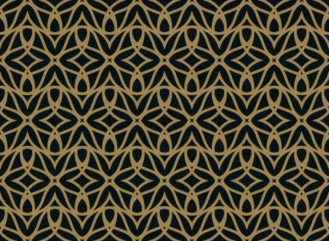 Seamless pattern. Graphic lines ornament. Floral stylish background. Stock Illustration