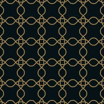 Seamless pattern. Graphic lines ornament. Floral stylish background. Stock Illustration