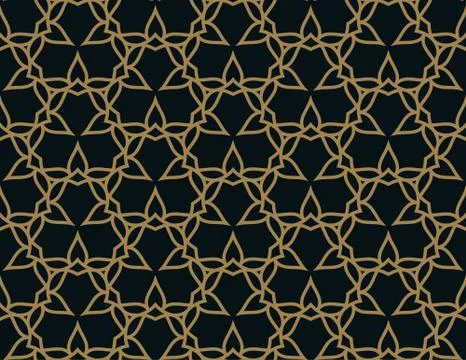 Seamless pattern. Graphic lines ornament. Floral stylish background. Stock Illustration