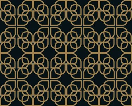 Seamless pattern. Graphic lines ornament. Floral stylish background. Stock Illustration