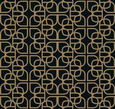 Seamless pattern. Graphic lines ornament. Floral stylish background. Stock Illustration