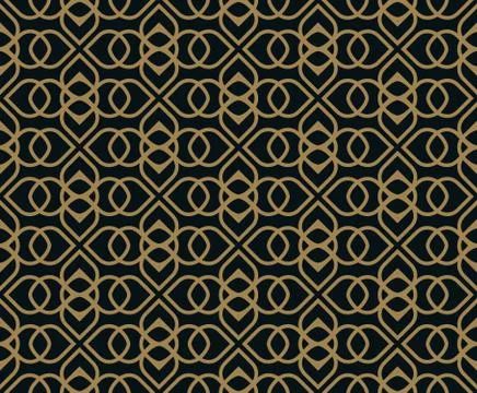 Seamless pattern. Graphic lines ornament. Floral stylish background. Illustrazione stock
