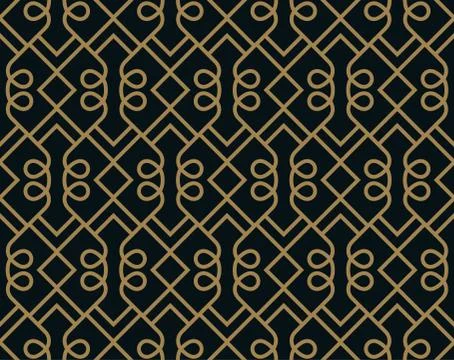 Seamless pattern. Graphic lines ornament. Floral stylish background. 스톡 일러스트