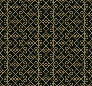 Seamless pattern. Graphic lines ornament. Floral stylish background. Illustrazione stock