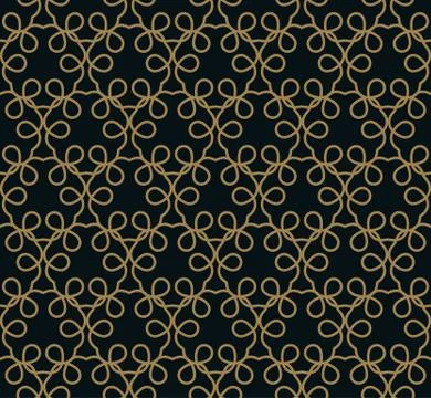 Seamless pattern. Graphic lines ornament. Floral stylish background. Stock Illustration