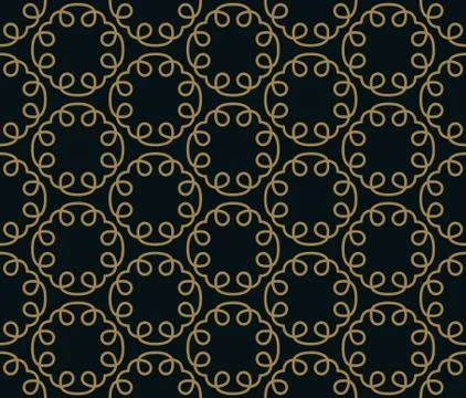 Seamless pattern. Graphic lines ornament. Floral stylish background. Stock Illustration