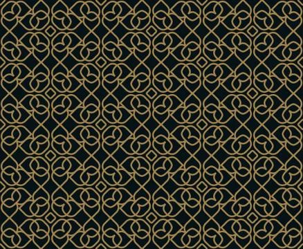Seamless pattern. Graphic lines ornament. Floral stylish background. Stock Illustration
