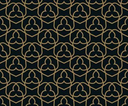 Seamless pattern. Graphic lines ornament. Floral stylish background. Illustrazione stock